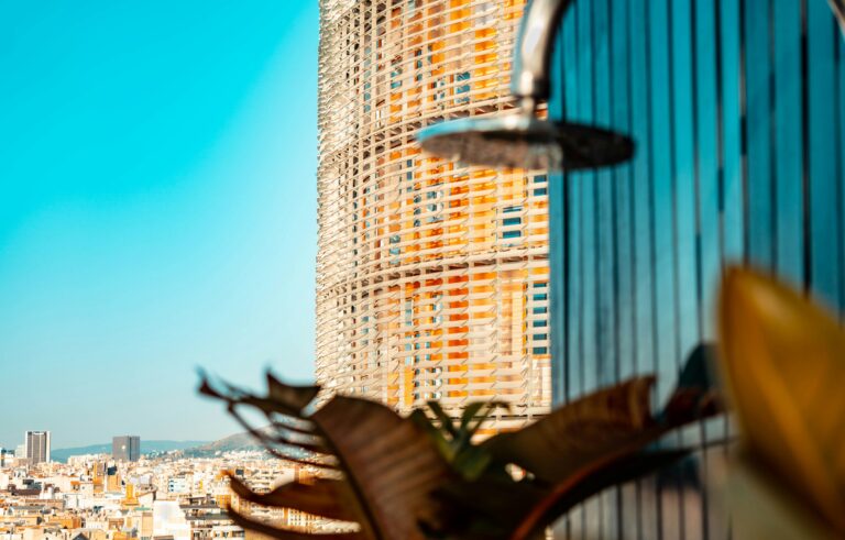a view of a city from a high rise building