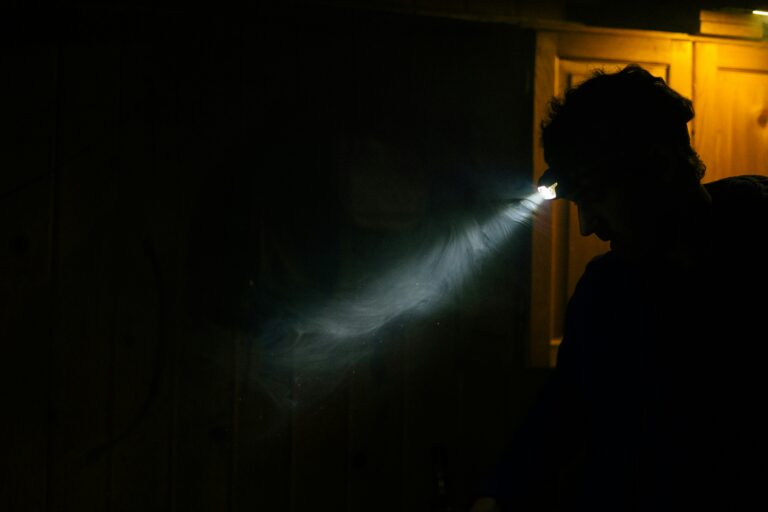 a person looking at a light