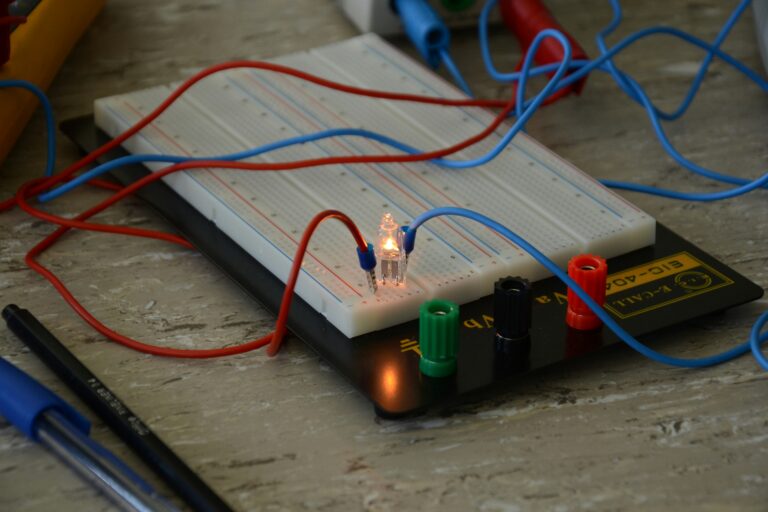 green and orange electric wires