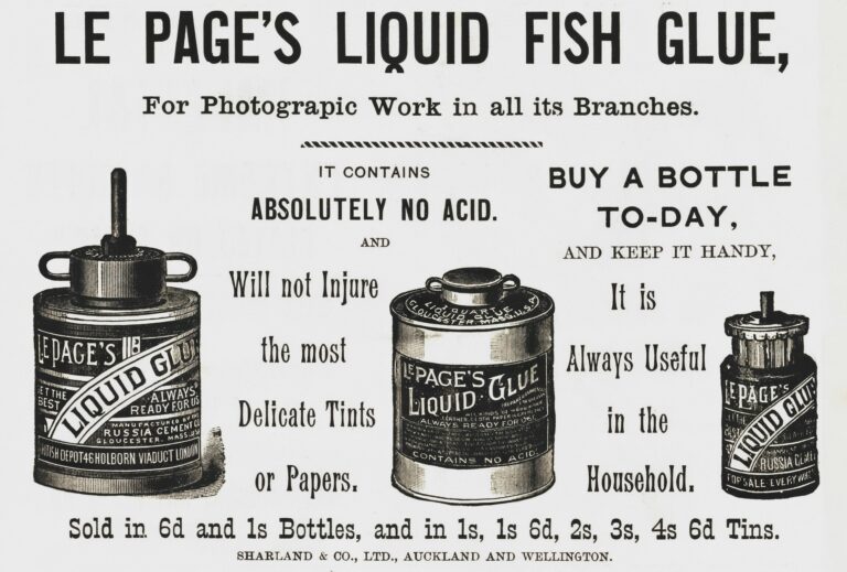 Le page's liquid fish glue advertisement