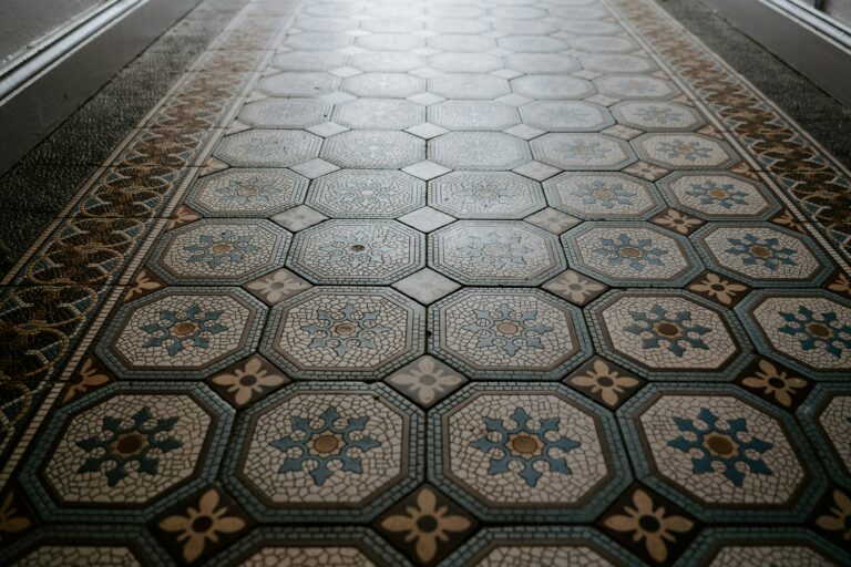 multicolored ceramic tiled floor